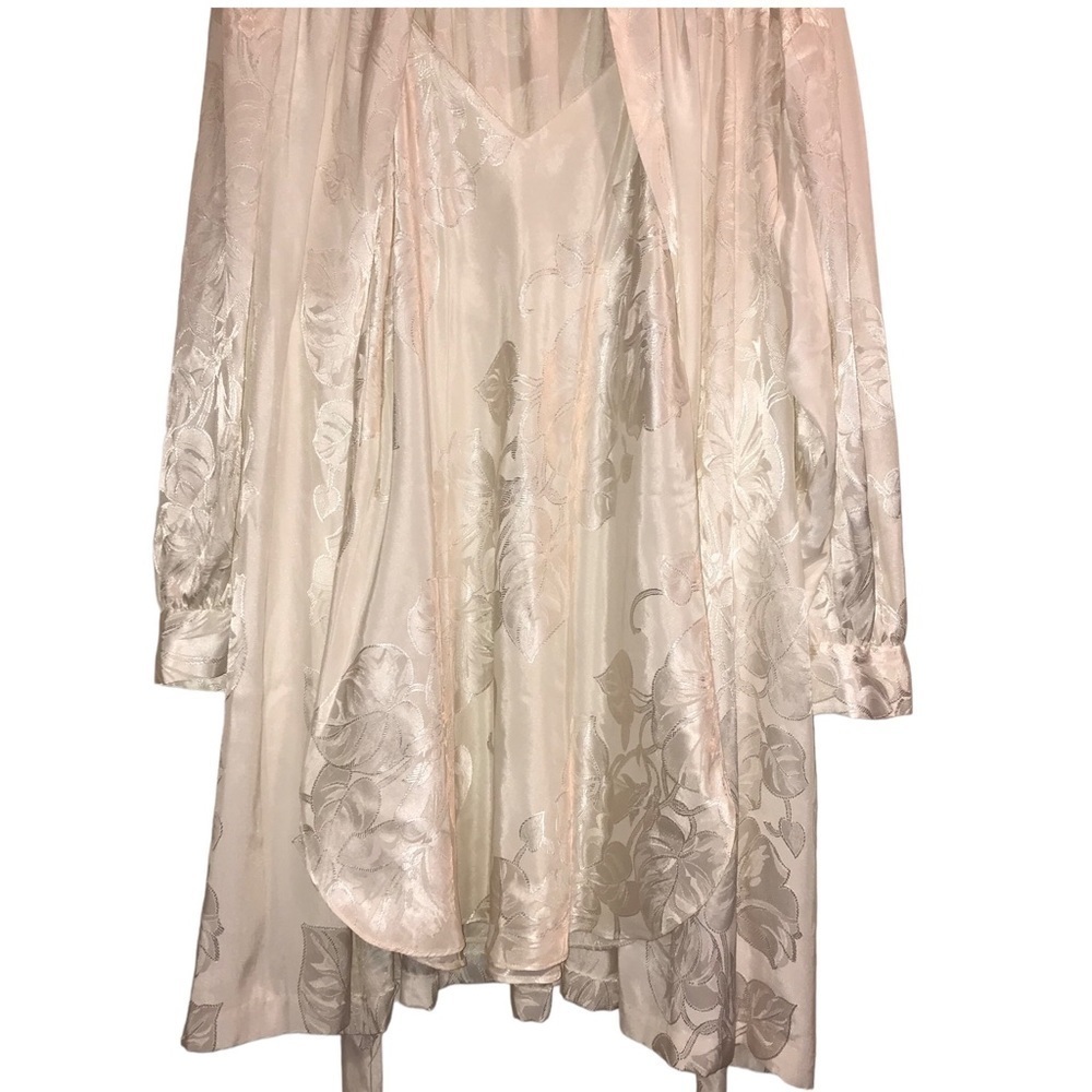 Natori Intimates Vintage Short 2 Piece Robe L and Nighty Set Robe L Nighty S - Picture 6 of 12